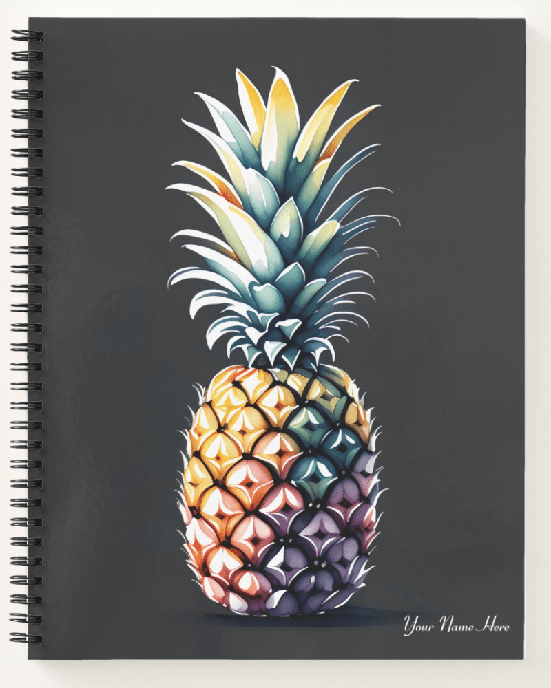 Water color pineapple spiral notebook