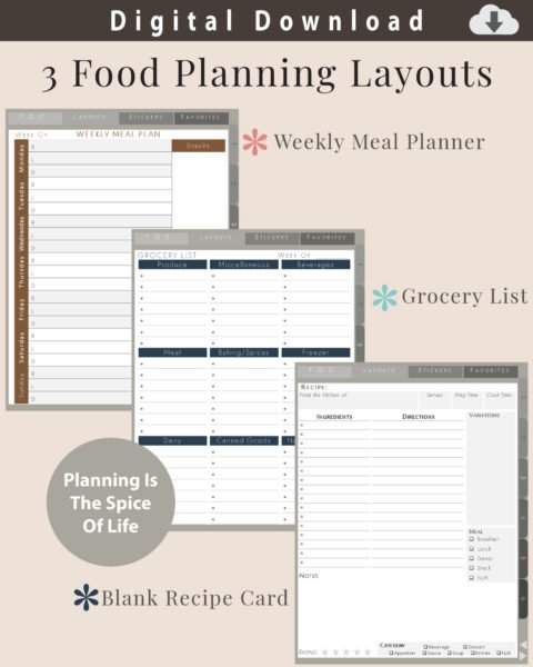 Digital Journal Food Planning Options