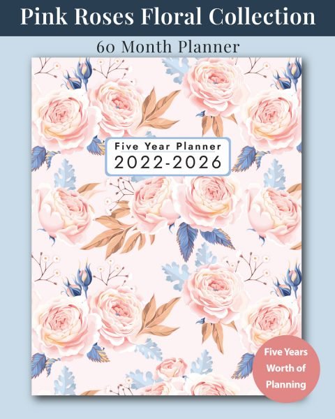 Pink Roses Floral Collection 60-Month Planner