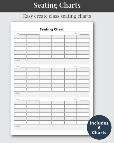 Teach Love Inspire Lesson Planner - Seating Chart