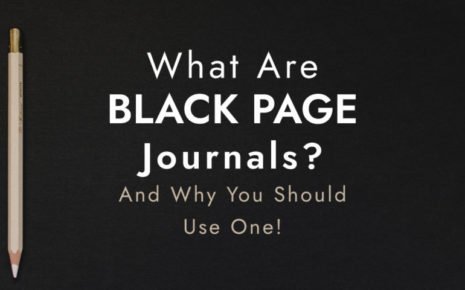 A banner for the blog post about black paper journals