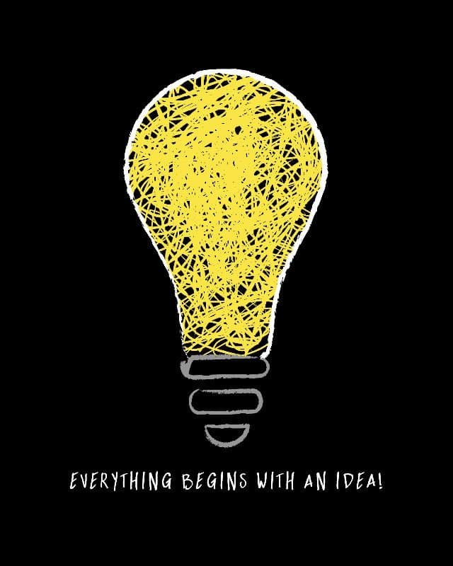 Notebook cover with a lightbulb drawing